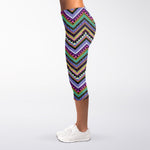 Tribal Aztec Hippie Pattern Print Women's Capri Leggings
