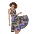 Tribal Aztec Hippie Pattern Print Sleeveless Knee Length Dress