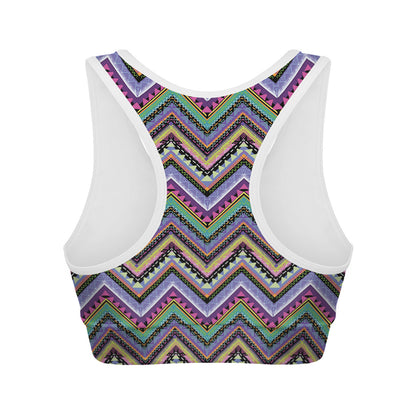 Tribal Aztec Hippie Pattern Print Women's Sports Bra