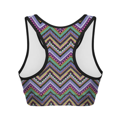 Tribal Aztec Hippie Pattern Print Women's Sports Bra