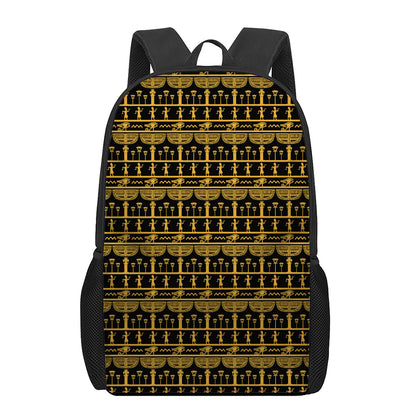 Tribal Egypt Pattern Print 17 Inch Backpack