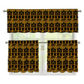 Tribal Egypt Pattern Print 3 Piece Kitchen Curtains