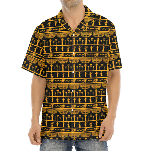 Tribal Egypt Pattern Print Aloha Shirt