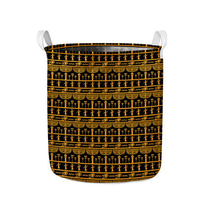 Tribal Egypt Pattern Print Collapsible Laundry Basket
