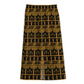 Tribal Egypt Pattern Print Cotton Front Slit Maxi Skirt