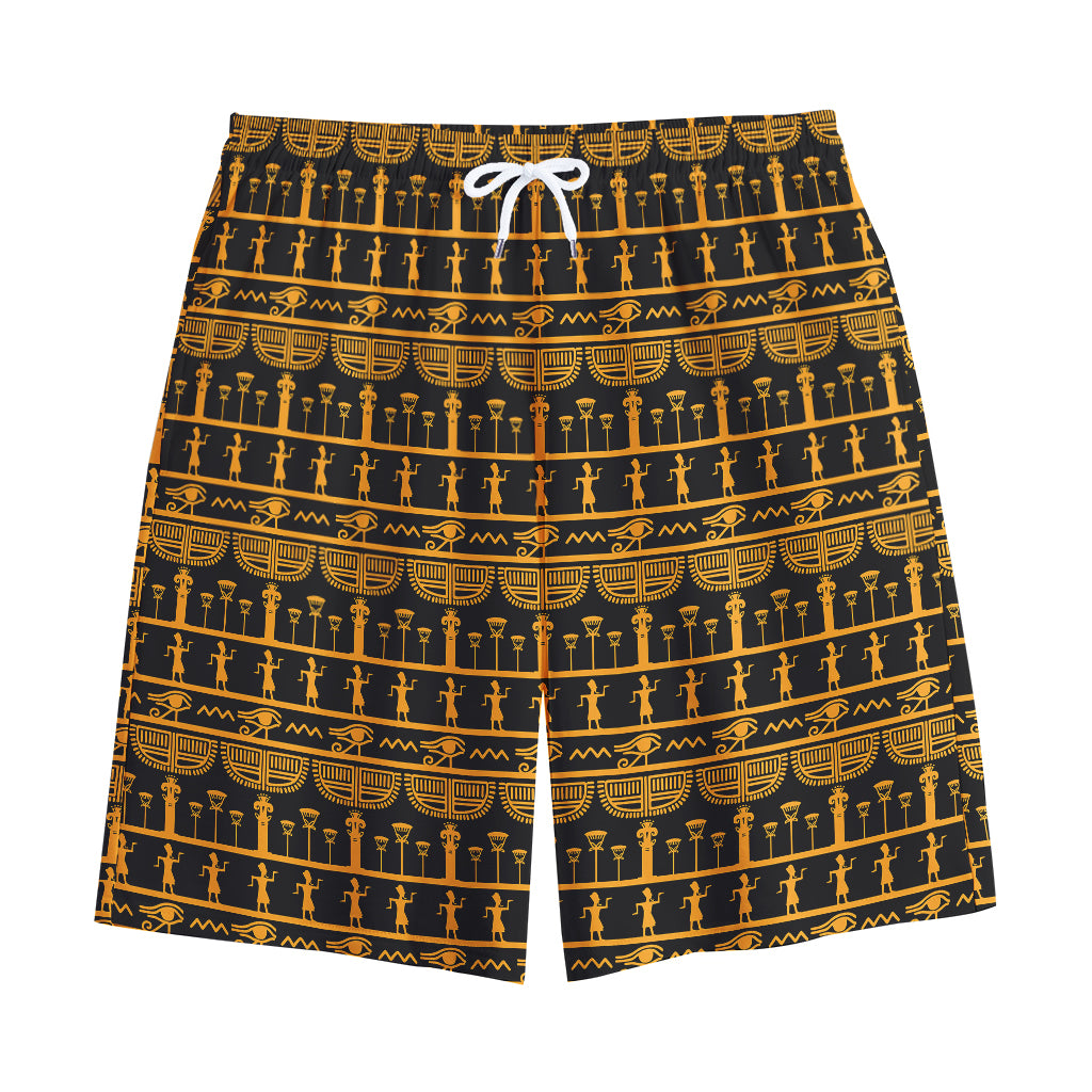Tribal Egypt Pattern Print Cotton Shorts