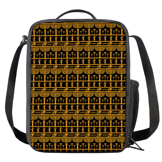 Tribal Egypt Pattern Print Crossbody Lunch Bag