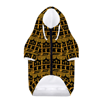 Tribal Egypt Pattern Print Dog Zip Up Hoodie