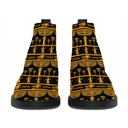 Tribal Egypt Pattern Print Flat Ankle Boots