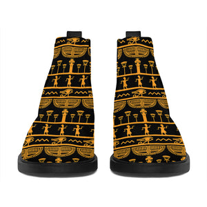 Tribal Egypt Pattern Print Flat Ankle Boots