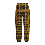 Tribal Egypt Pattern Print Fleece Lined Knit Pants