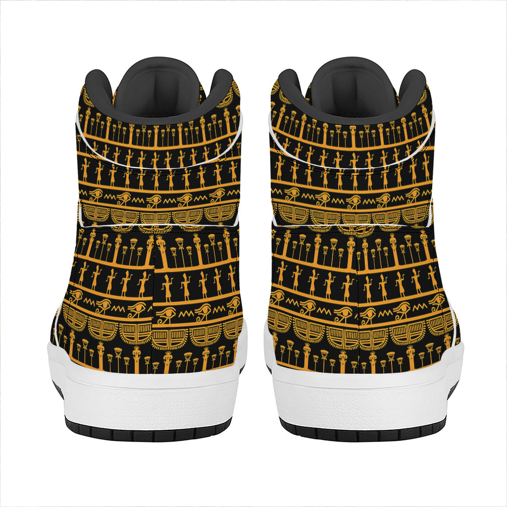Tribal Egypt Pattern Print High Top Leather Sneakers