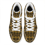 Tribal Egypt Pattern Print High Top Leather Sneakers