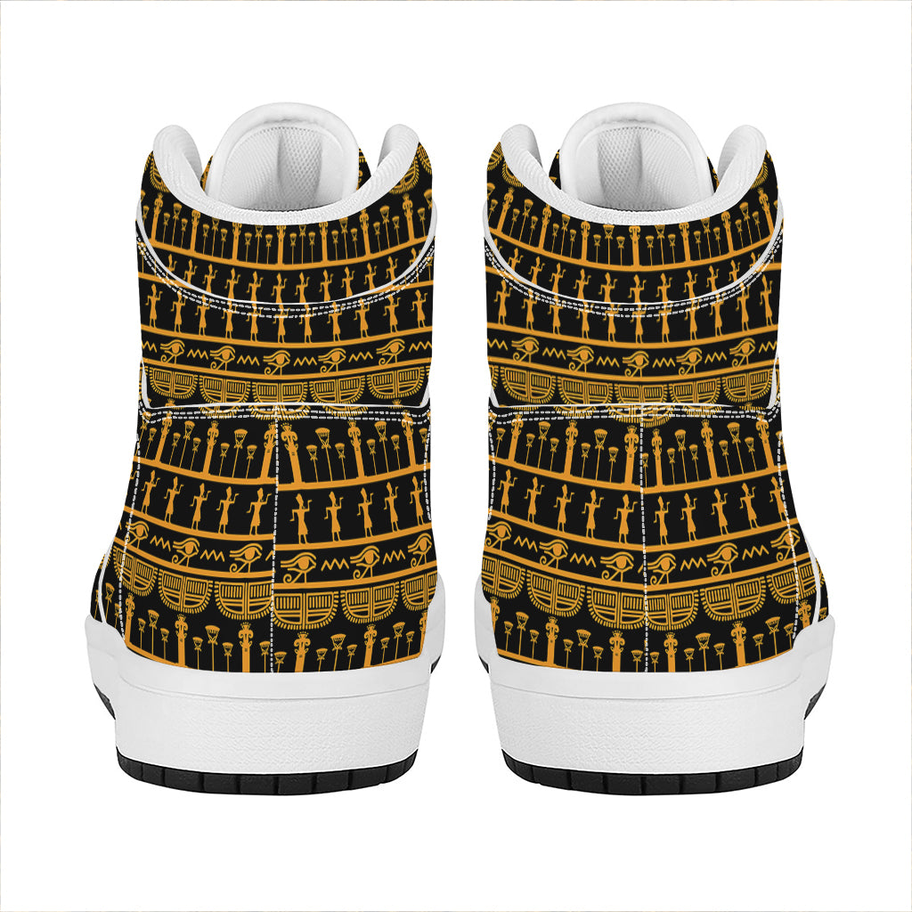 Tribal Egypt Pattern Print High Top Leather Sneakers