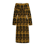Tribal Egypt Pattern Print Hooded Bathrobe