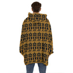 Tribal Egypt Pattern Print Hoodie Blanket