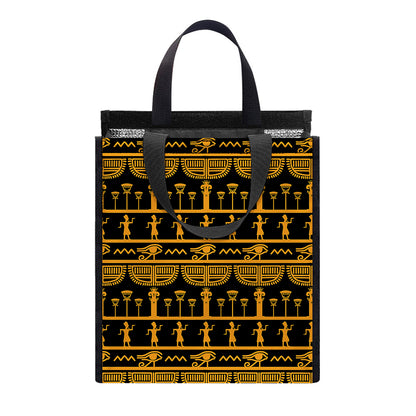 Tribal Egypt Pattern Print Insulated Lunch Tote