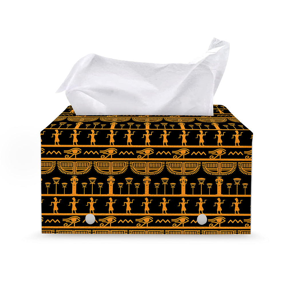 Tribal Egypt Pattern Print Leather Tissue Box Cover