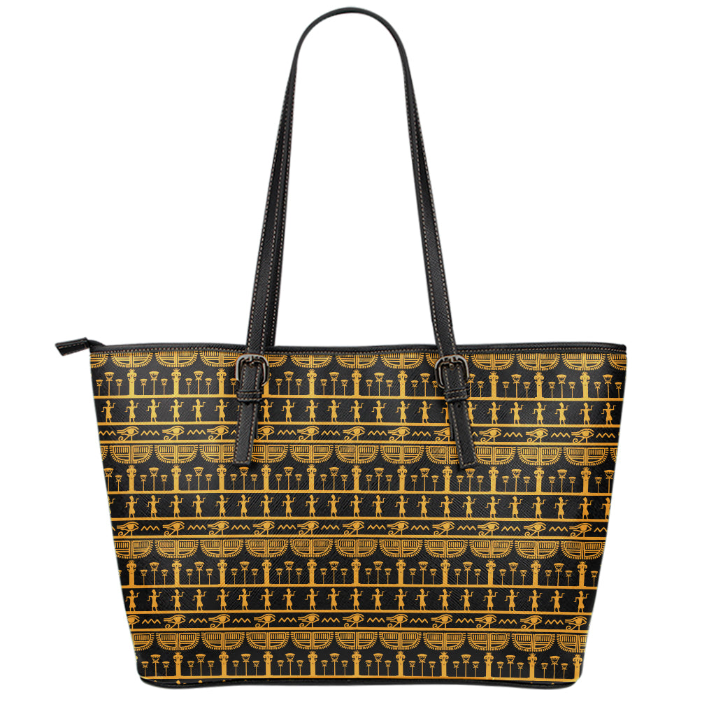 Tribal Egypt Pattern Print Leather Tote Bag