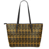 Tribal Egypt Pattern Print Leather Tote Bag