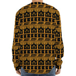 Tribal Egypt Pattern Print Long Sleeve Baseball Jersey