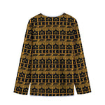 Tribal Egypt Pattern Print Long Sleeve Short Coat
