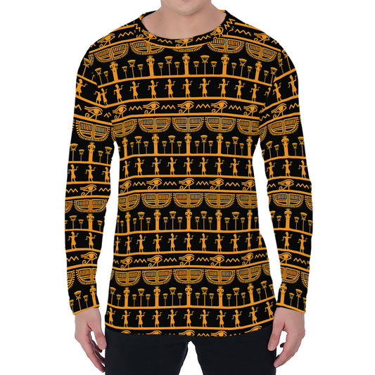 Tribal Egypt Pattern Print Men's Long Sleeve T-Shirt