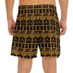 Tribal Egypt Pattern Print Men's Split Running Shorts