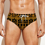 Tribal Egypt Pattern Print Men's Swim Briefs