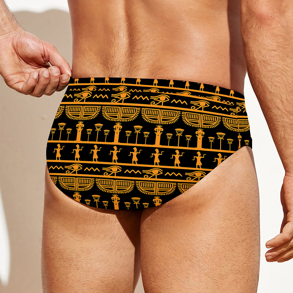 Tribal Egypt Pattern Print Men's Swim Briefs