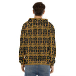 Tribal Egypt Pattern Print Men's Velvet Pullover Hoodie