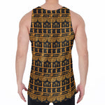Tribal Egypt Pattern Print Men's Velvet Tank Top