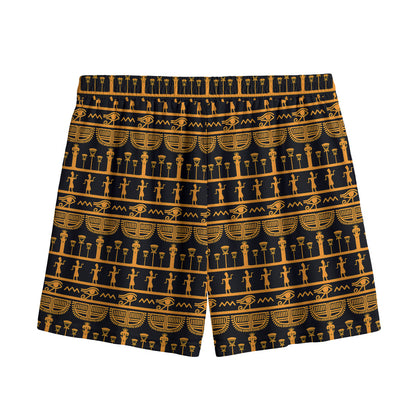 Tribal Egypt Pattern Print Mesh Shorts