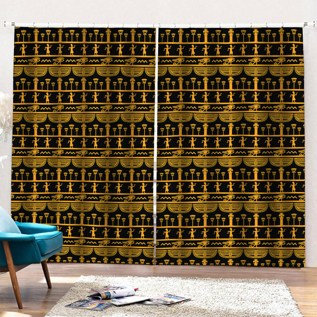 Tribal Egypt Pattern Print Pencil Pleat Curtains