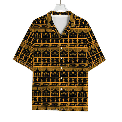 Tribal Egypt Pattern Print Rayon Hawaiian Shirt