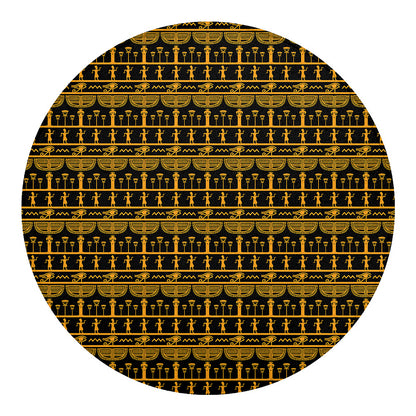 Tribal Egypt Pattern Print Round Blanket