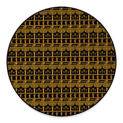 Tribal Egypt Pattern Print Round Floor Mat