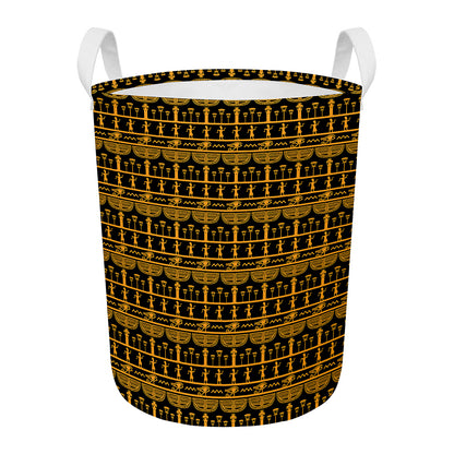 Tribal Egypt Pattern Print Round Laundry Basket
