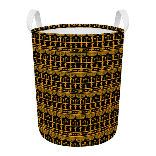 Tribal Egypt Pattern Print Round Laundry Basket