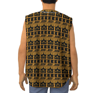 Tribal Egypt Pattern Print Sleeveless Baseball Jersey