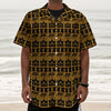 Tribal Egypt Pattern Print Textured Short Sleeve Shirt