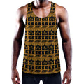 Tribal Egypt Pattern Print Men's Workout Tank Top