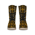 Tribal Egypt Pattern Print Winter Boots