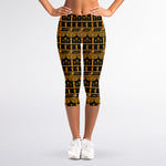 Tribal Egypt Pattern Print Women's Capri Leggings