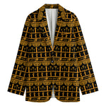 Tribal Egypt Pattern Print Women's Cotton Blazer