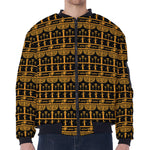 Tribal Egypt Pattern Print Zip Sleeve Bomber Jacket