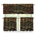 Tribal Ethnic African Pattern Print 3 Piece Kitchen Curtains