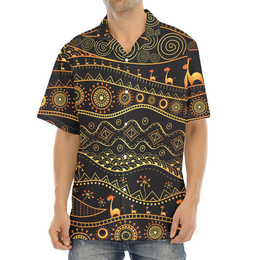 Tribal Ethnic African Pattern Print Aloha Shirt