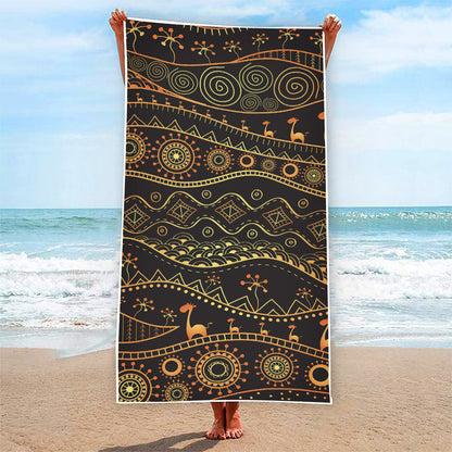 Tribal Ethnic African Pattern Print Beach Towel