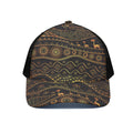 Tribal Ethnic African Pattern Print Black Mesh Trucker Hat